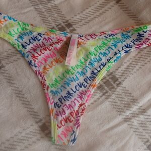 PINK Victoria's Secret Multicolor Love Print Panties